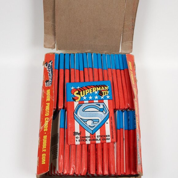 SUPERMAN 3 III 1983 Wax Pack Box Set 32-Packs Vintage Sealed - Picture 1 of 5